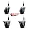 Service Caster 3.5'' Hard Rubber Wheel Swivel 7/8'' Expand Stem Caster Set 2 Brakes, 4PK SCC-EX20S3514-HRS-2-PLB-2-78 - alternate 4